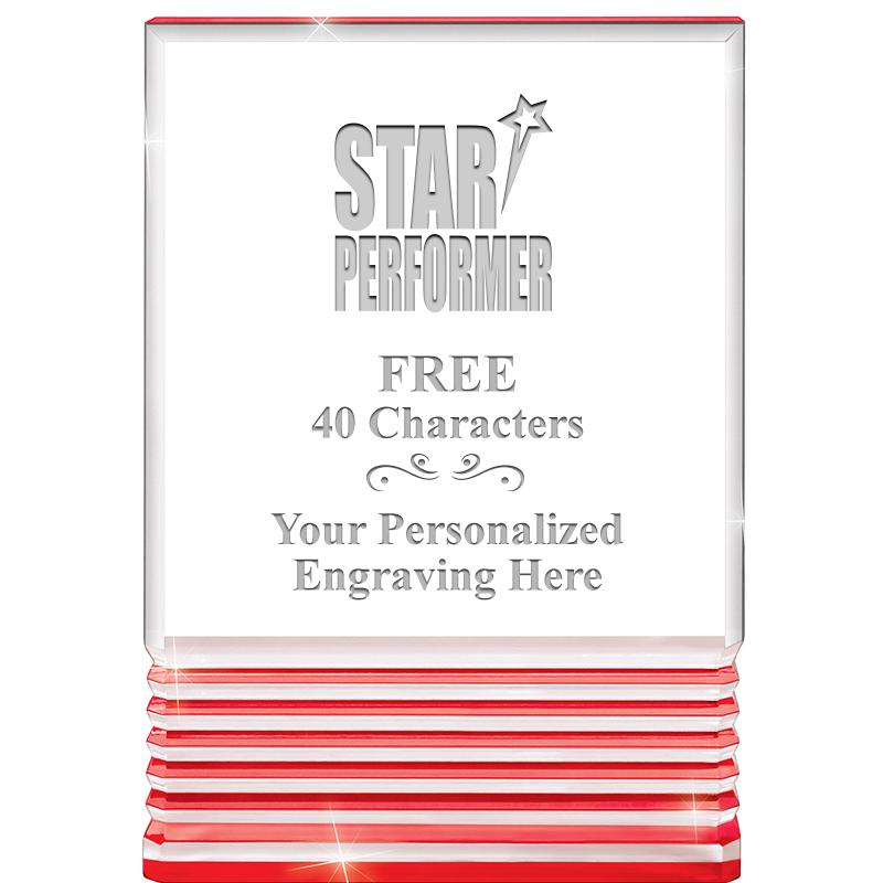 3.5"x5"RED ROCKWELL ACRYLIC