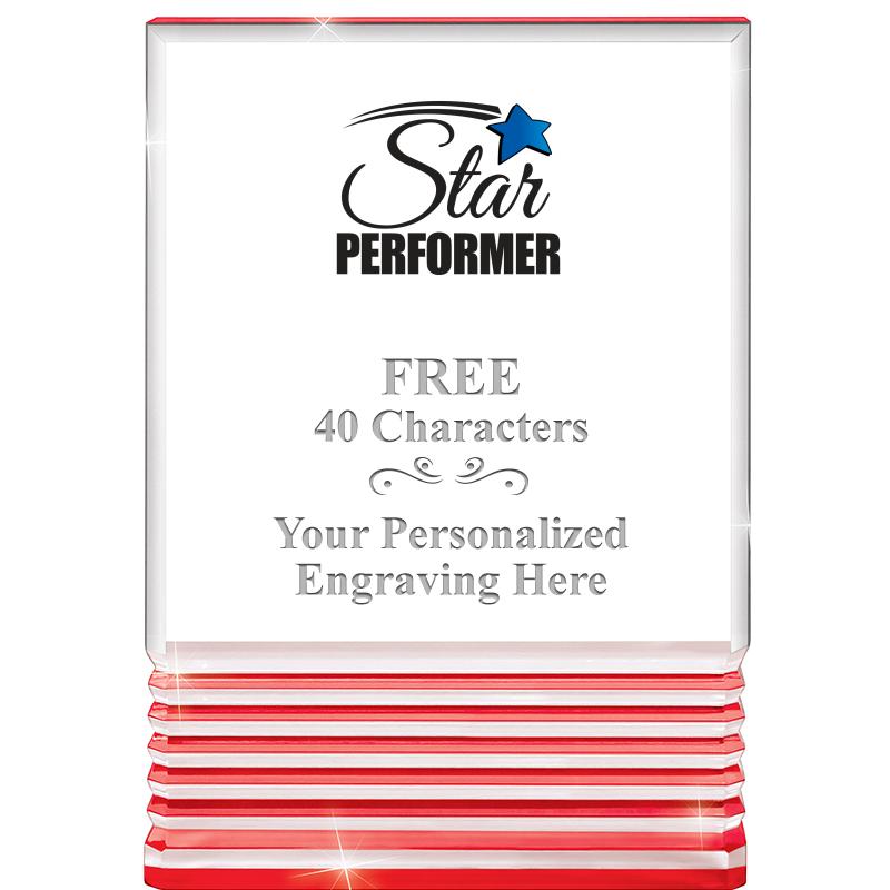 3.5"x5"RED ROCKWELL ACRYLIC