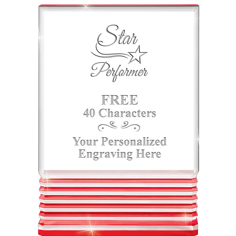 3.5"x5"RED ROCKWELL ACRYLIC