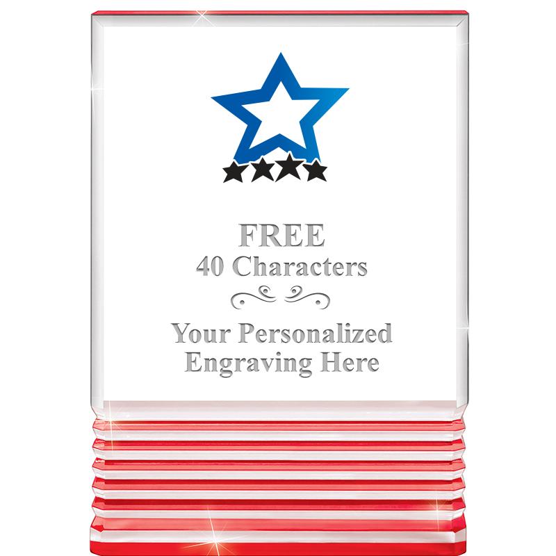 3.5"x5"RED ROCKWELL ACRYLIC