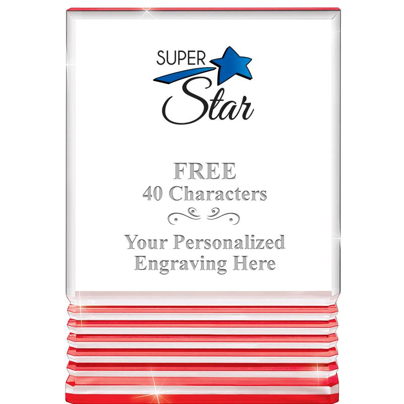 3.5"x5"RED ROCKWELL ACRYLIC