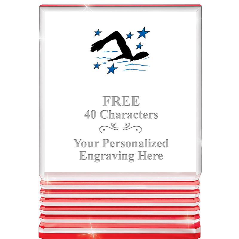 3.5"x5"RED ROCKWELL ACRYLIC