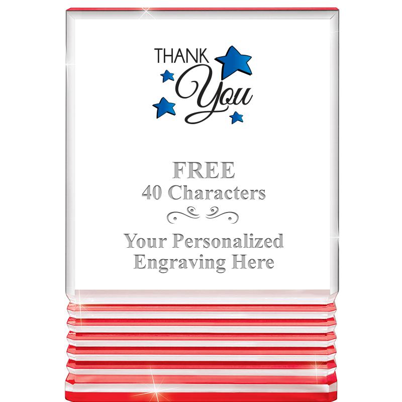 3.5"x5"RED ROCKWELL ACRYLIC