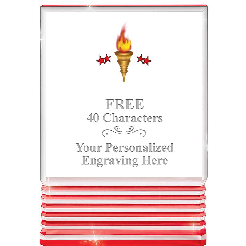 3.5"x5"RED ROCKWELL ACRYLIC