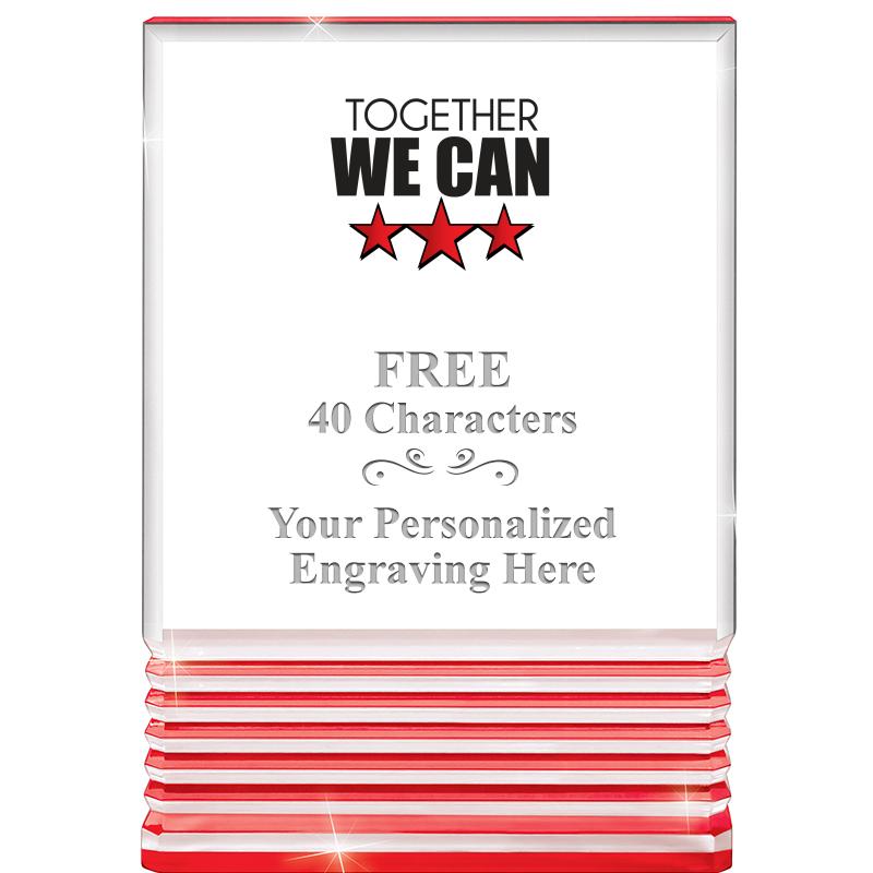 3.5"x5"RED ROCKWELL ACRYLIC