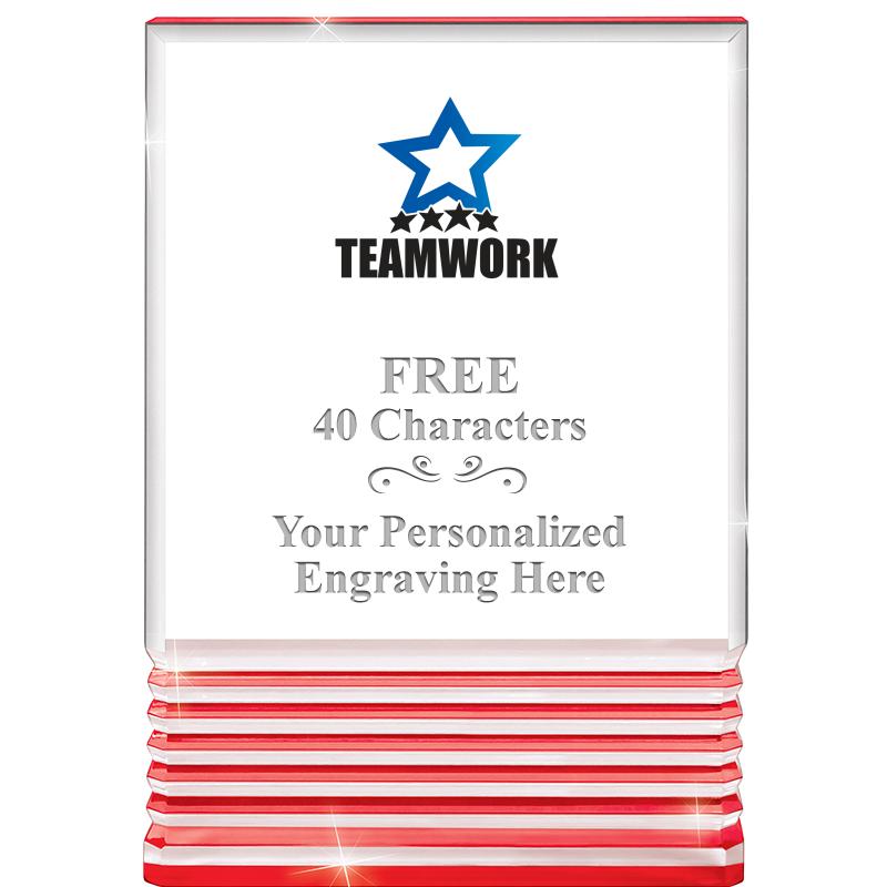 3.5"x5"RED ROCKWELL ACRYLIC