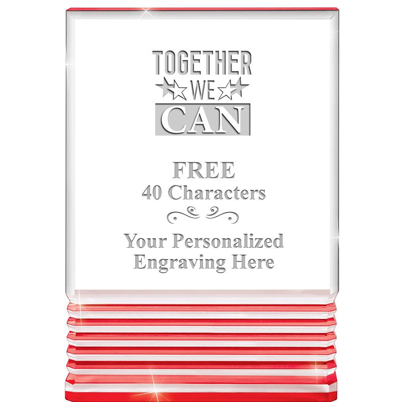 3.5"x5"RED ROCKWELL ACRYLIC