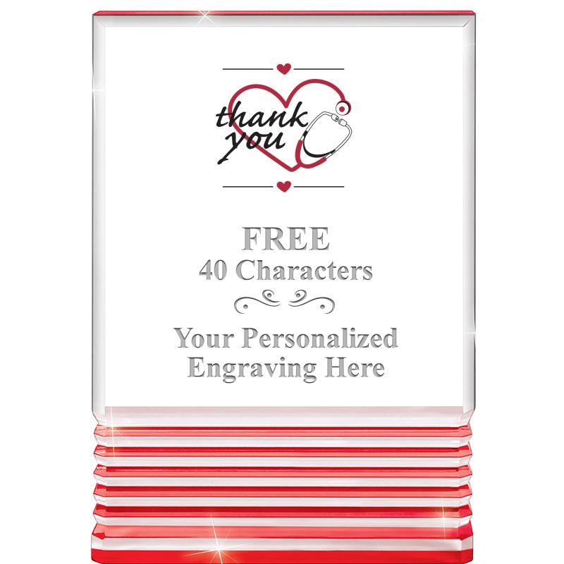 3.5"x5"RED ROCKWELL ACRYLIC