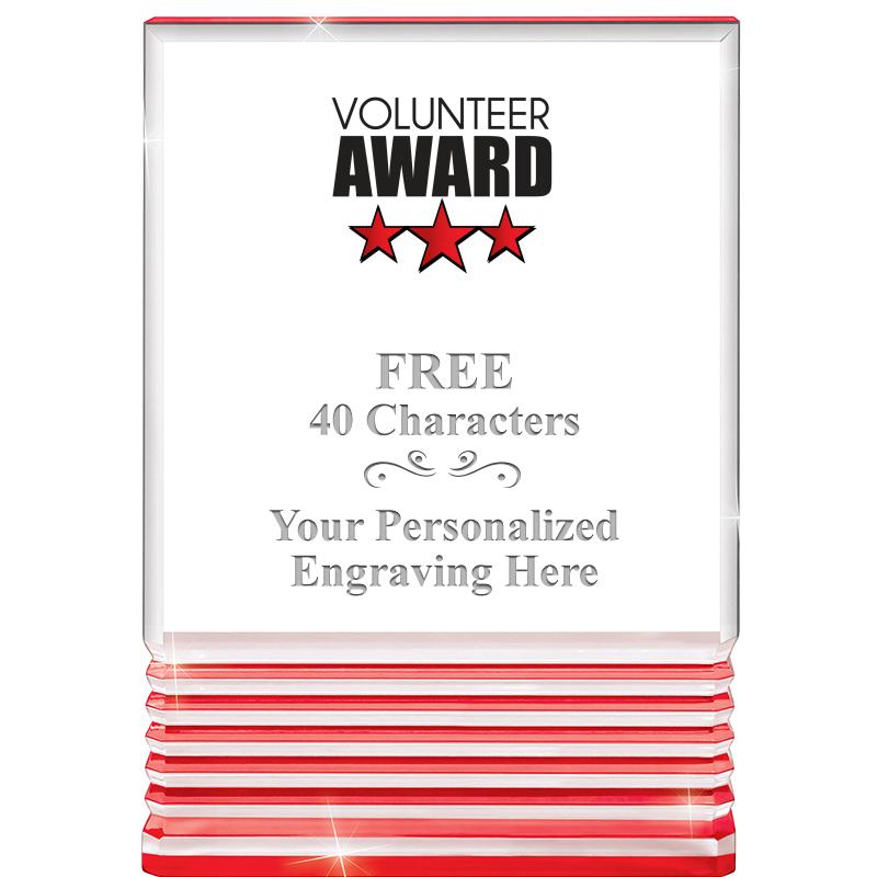 3.5"x5"RED ROCKWELL ACRYLIC