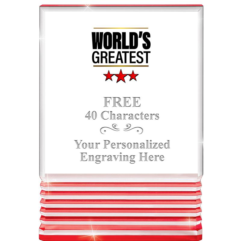 3.5"x5"RED ROCKWELL ACRYLIC