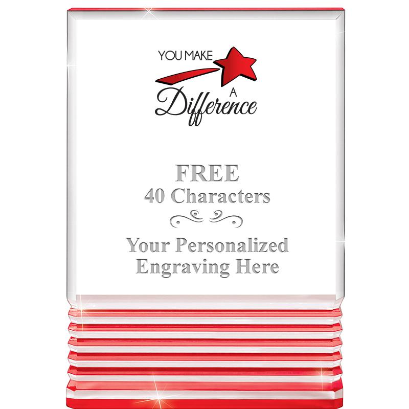 3.5"x5"RED ROCKWELL ACRYLIC