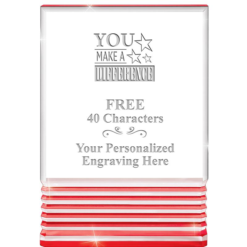 3.5"x5"RED ROCKWELL ACRYLIC