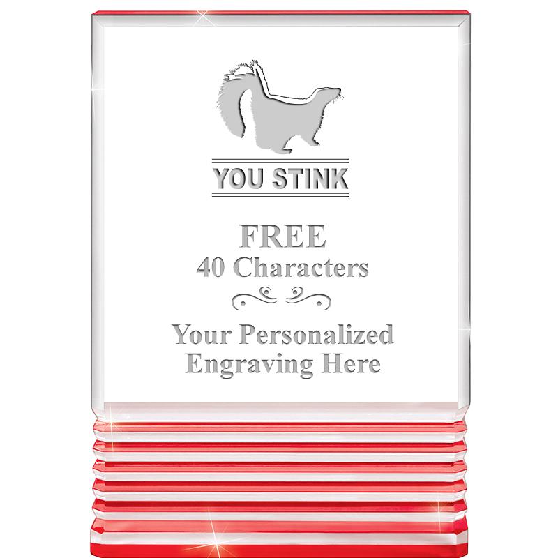 3.5"x5"RED ROCKWELL ACRYLIC