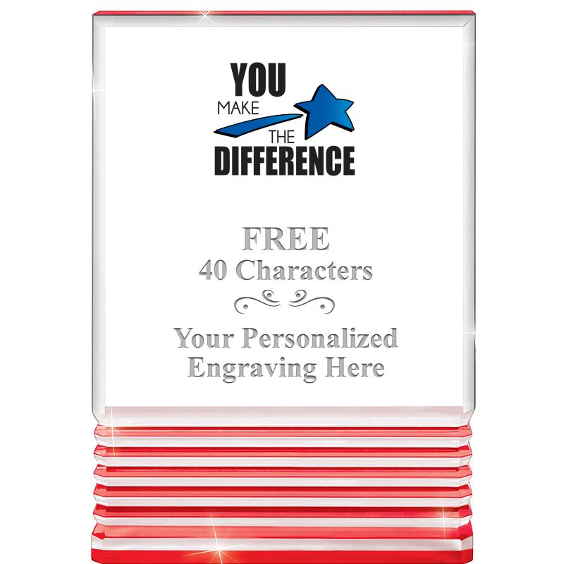 3.5"x5"RED ROCKWELL ACRYLIC