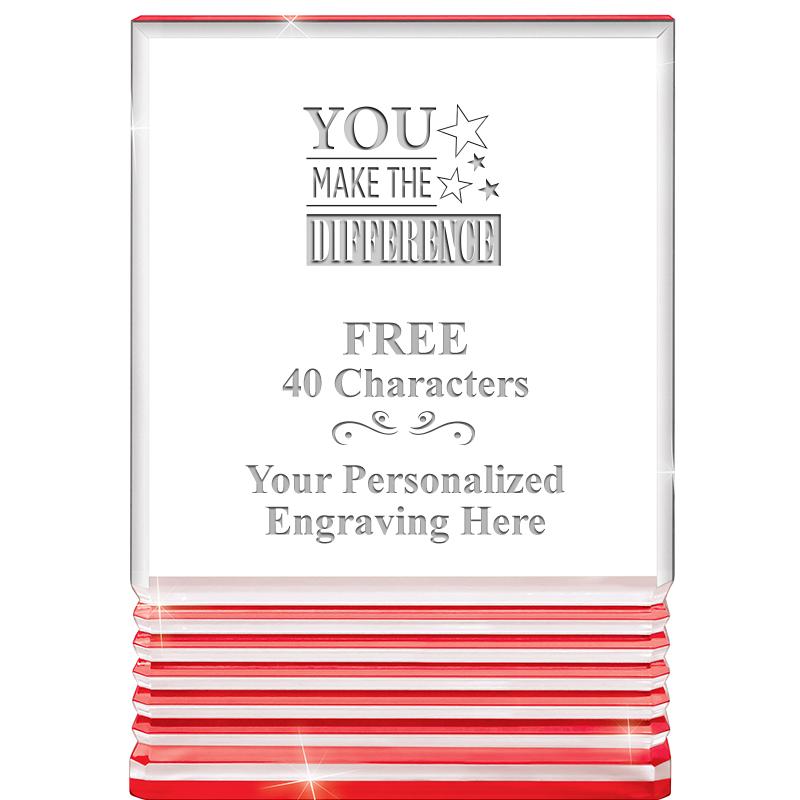 3.5"x5"RED ROCKWELL ACRYLIC