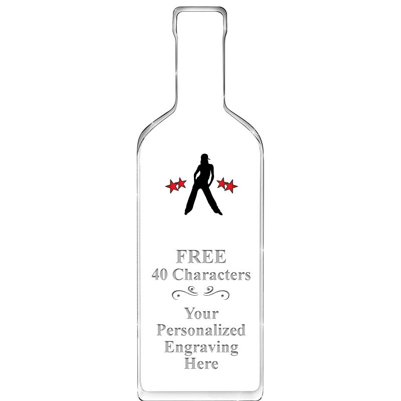 10" WINE BOTTLE ACRYLIC