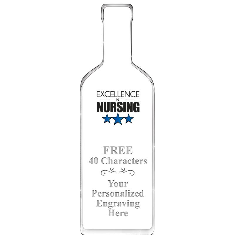 10" WINE BOTTLE ACRYLIC