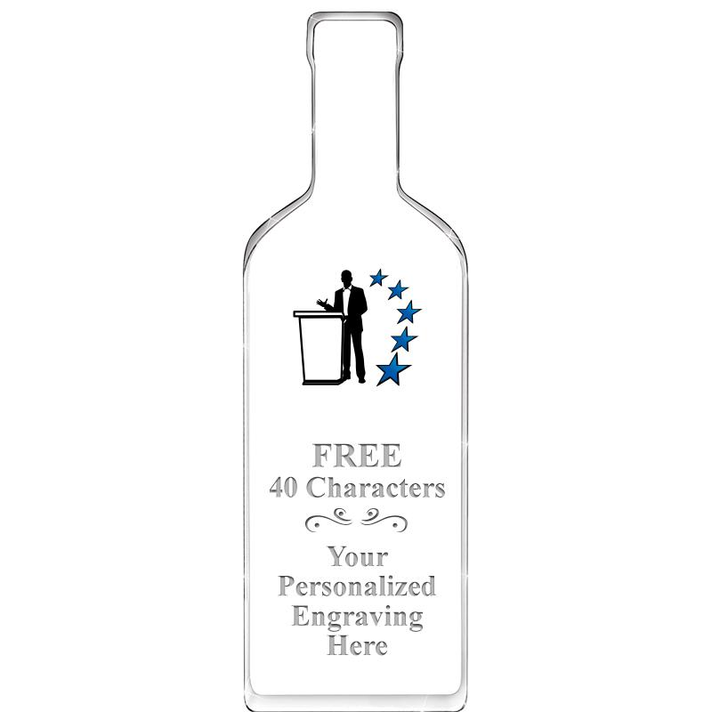 10" WINE BOTTLE ACRYLIC