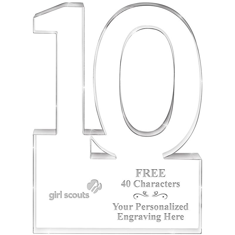 6" 10 YEARS OF SERVICE ACRYLIC