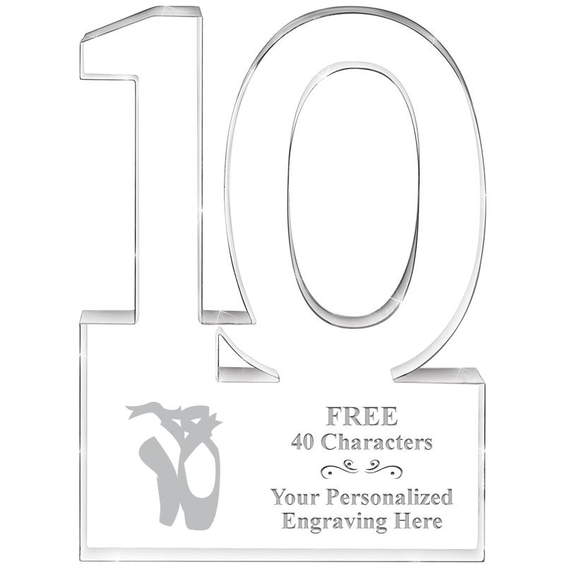 6" 10 YEARS OF SERVICE ACRYLIC