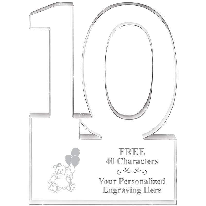 6" 10 YEARS OF SERVICE ACRYLIC