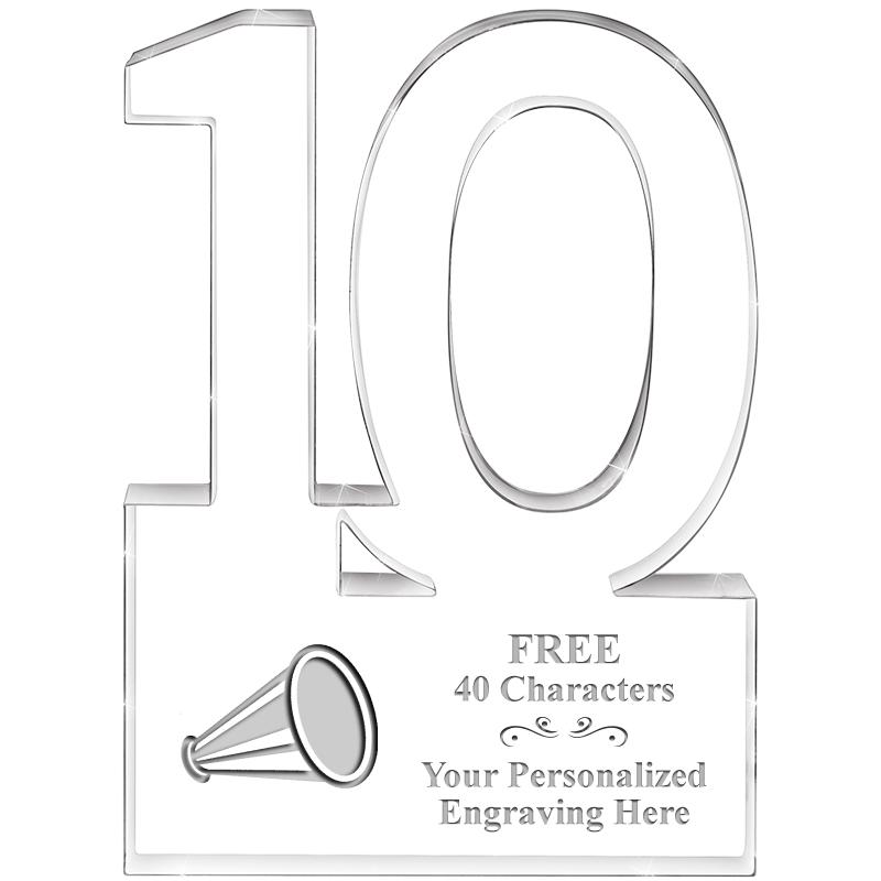 6" 10 YEARS OF SERVICE ACRYLIC