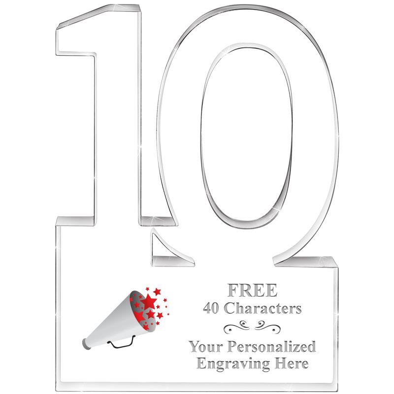 6" 10 YEARS OF SERVICE ACRYLIC