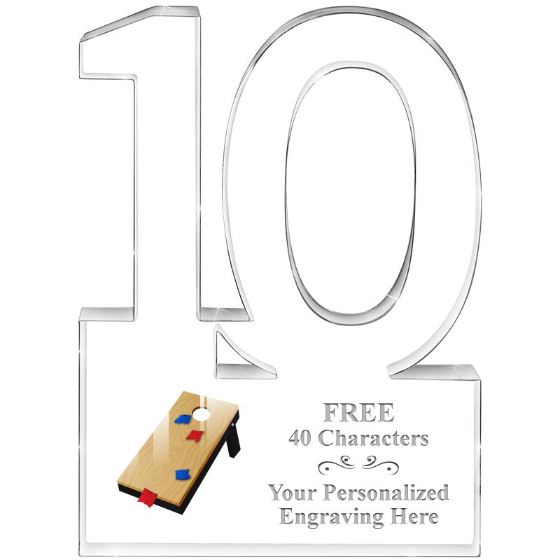 6" 10 YEARS OF SERVICE ACRYLIC