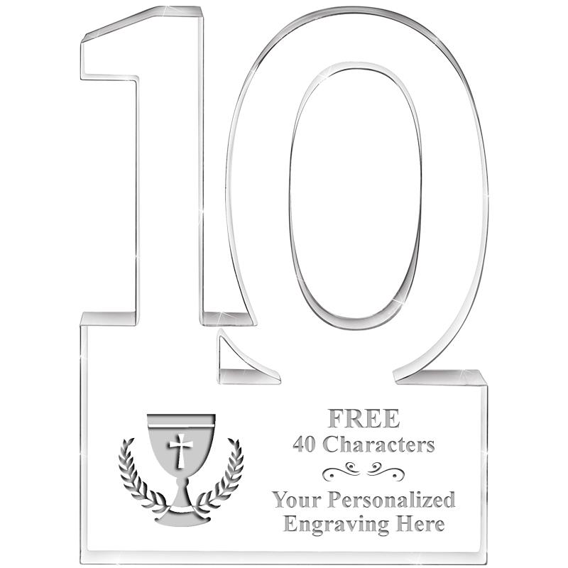 6" 10 YEARS OF SERVICE ACRYLIC