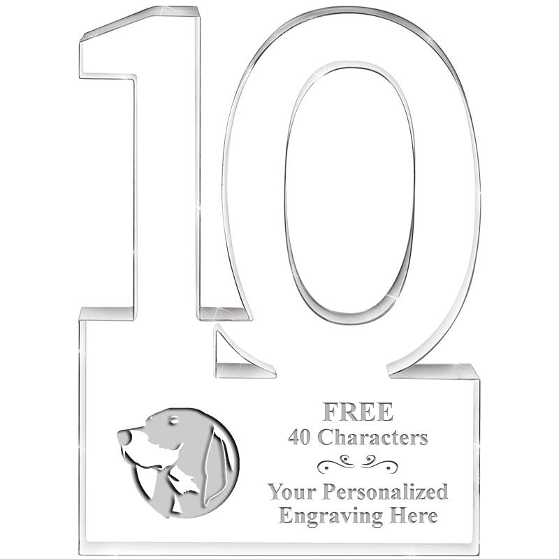 6" 10 YEARS OF SERVICE ACRYLIC