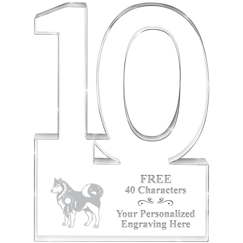 6" 10 YEARS OF SERVICE ACRYLIC