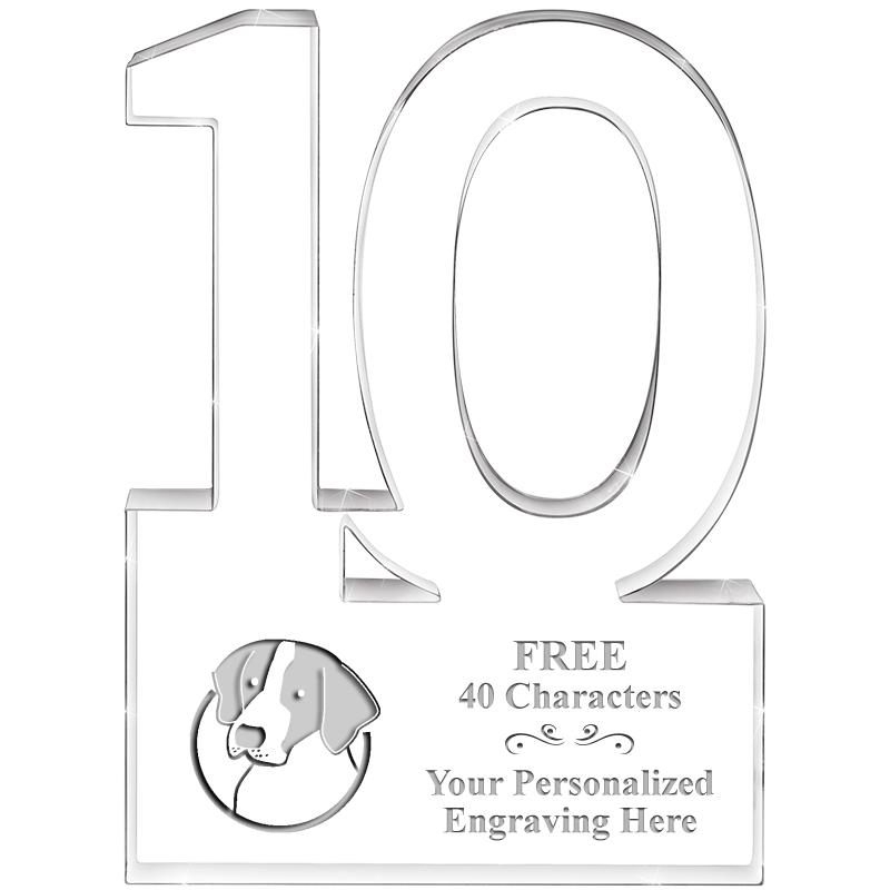 6" 10 YEARS OF SERVICE ACRYLIC