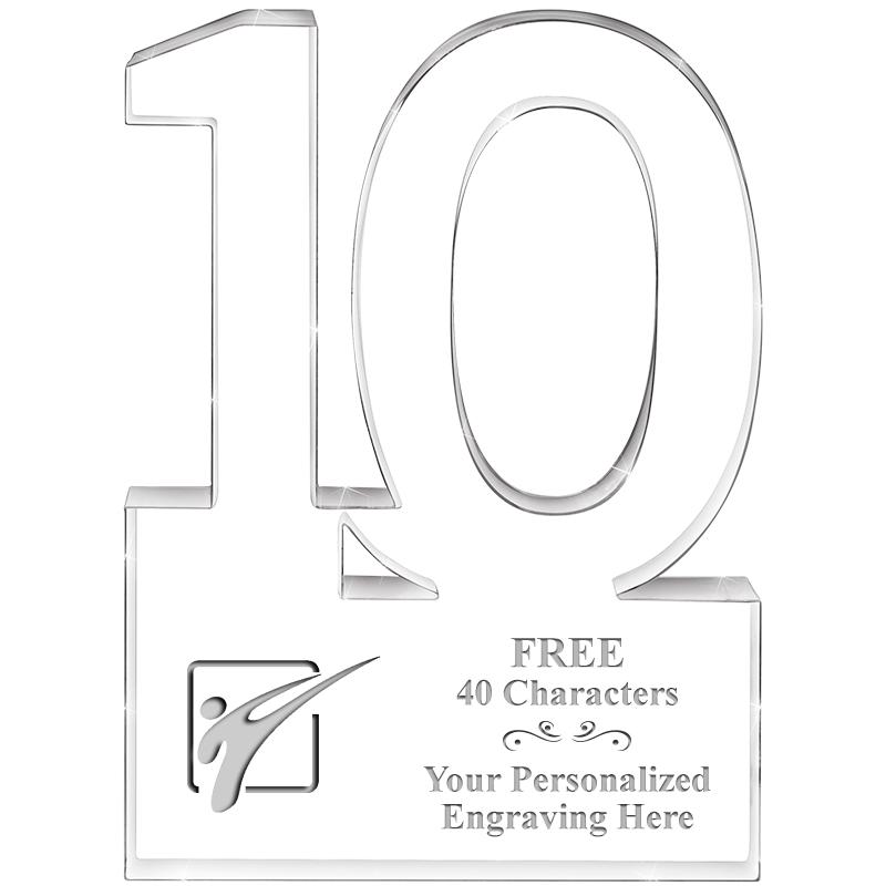 6" 10 YEARS OF SERVICE ACRYLIC