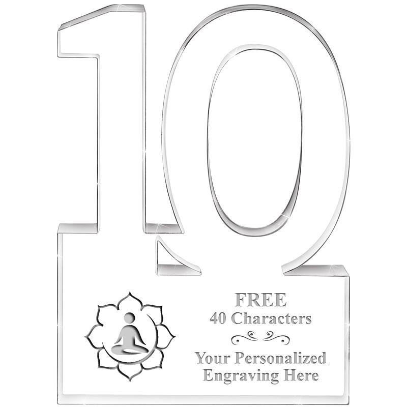 6" 10 YEARS OF SERVICE ACRYLIC