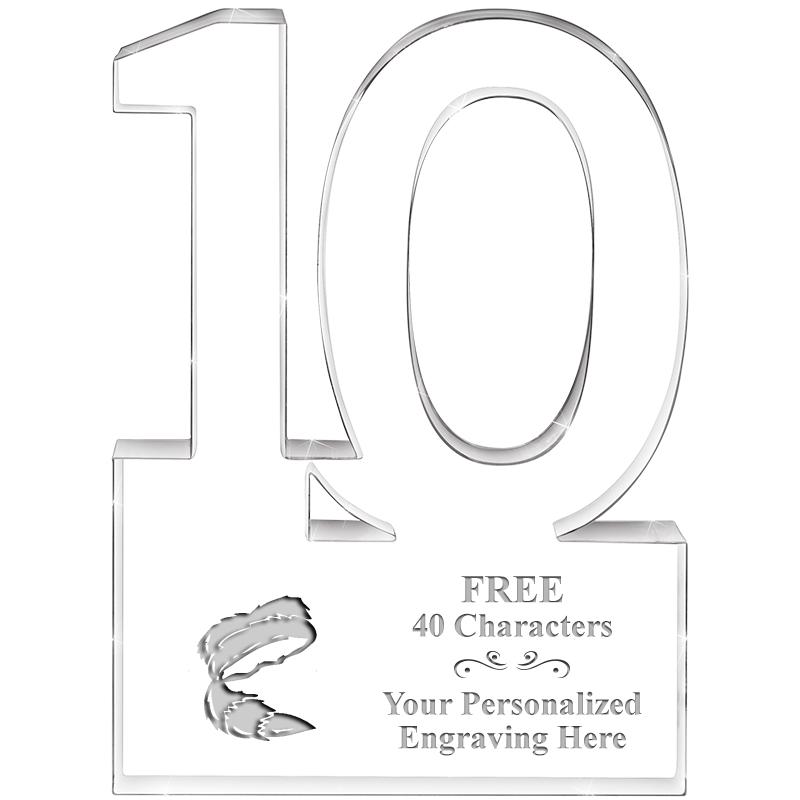 6" 10 YEARS OF SERVICE ACRYLIC