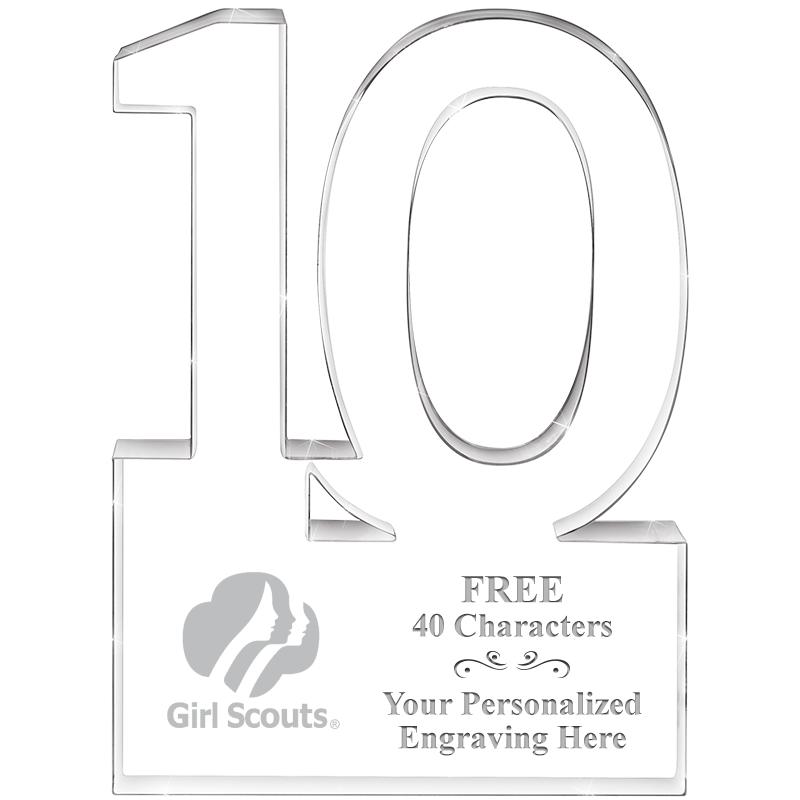 6" 10 YEARS OF SERVICE ACRYLIC