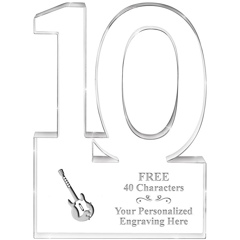 6" 10 YEARS OF SERVICE ACRYLIC