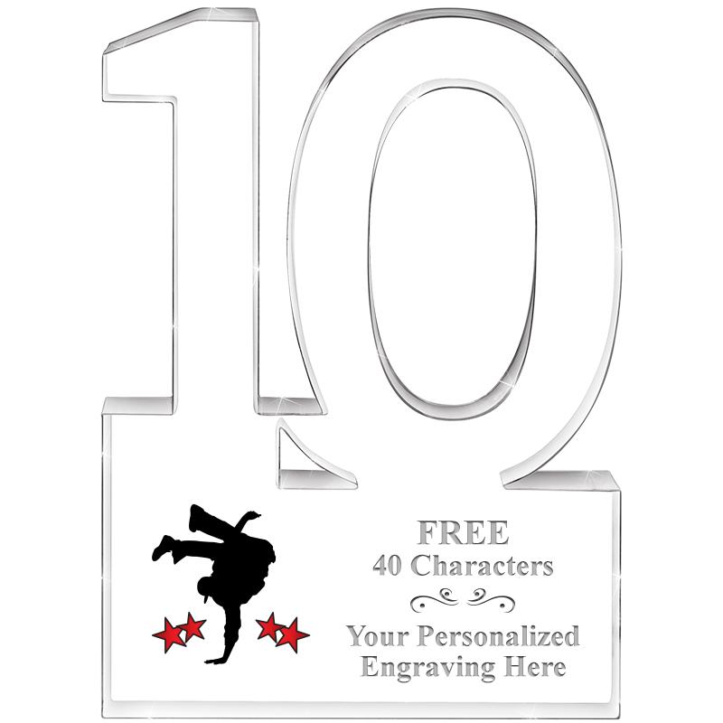 6" 10 YEARS OF SERVICE ACRYLIC