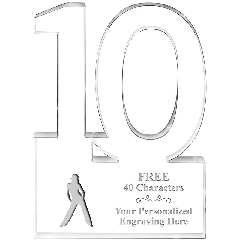 6" 10 YEARS OF SERVICE ACRYLIC