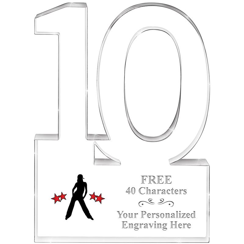 6" 10 YEARS OF SERVICE ACRYLIC