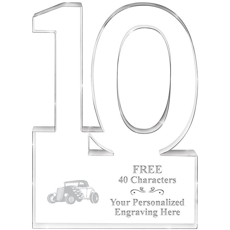 6" 10 YEARS OF SERVICE ACRYLIC