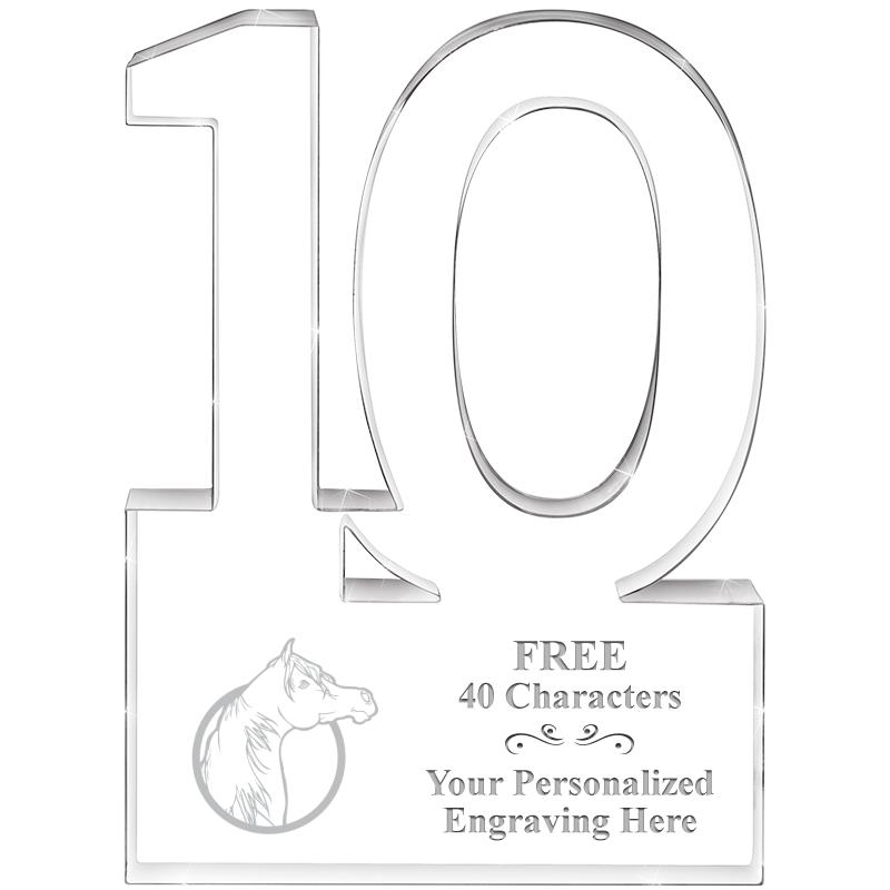 6" 10 YEARS OF SERVICE ACRYLIC