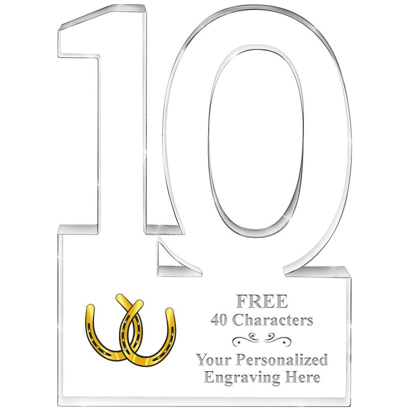 6" 10 YEARS OF SERVICE ACRYLIC