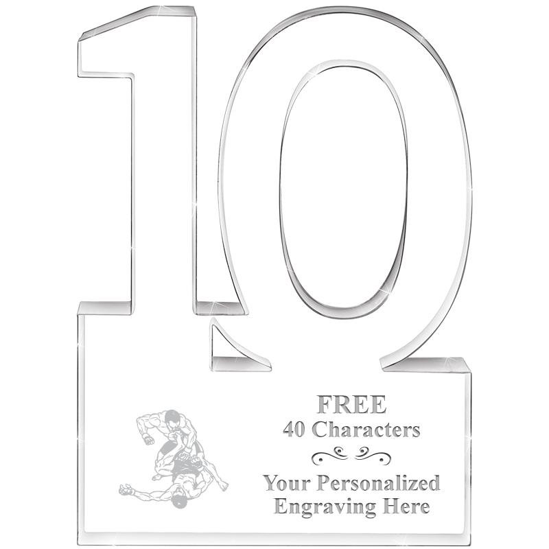 6" 10 YEARS OF SERVICE ACRYLIC