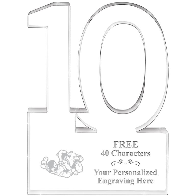 6" 10 YEARS OF SERVICE ACRYLIC