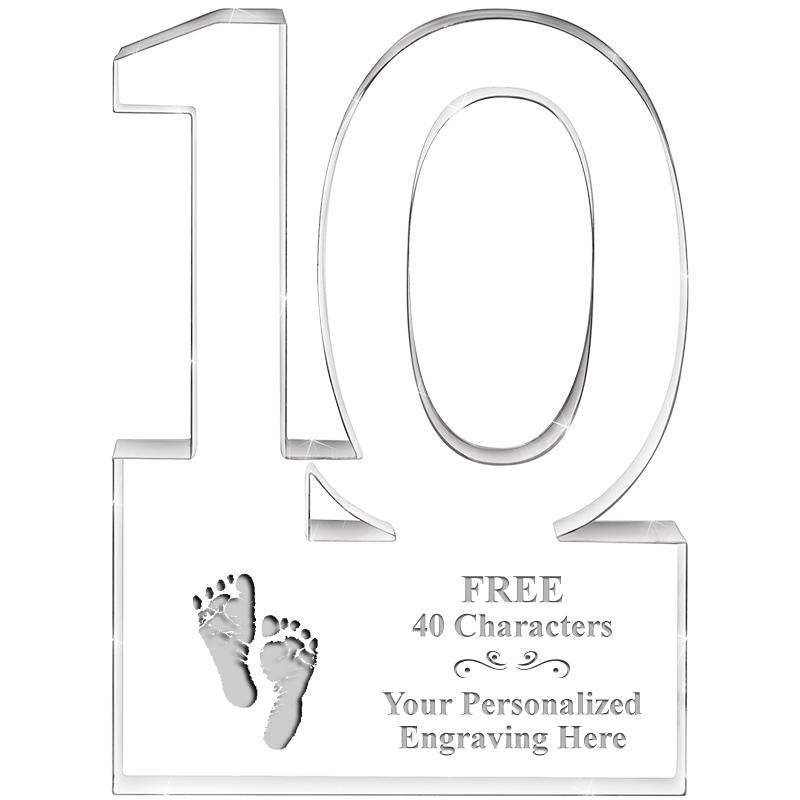 6" 10 YEARS OF SERVICE ACRYLIC