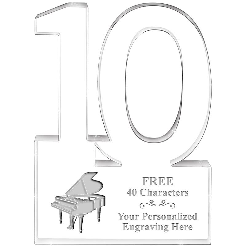 6" 10 YEARS OF SERVICE ACRYLIC