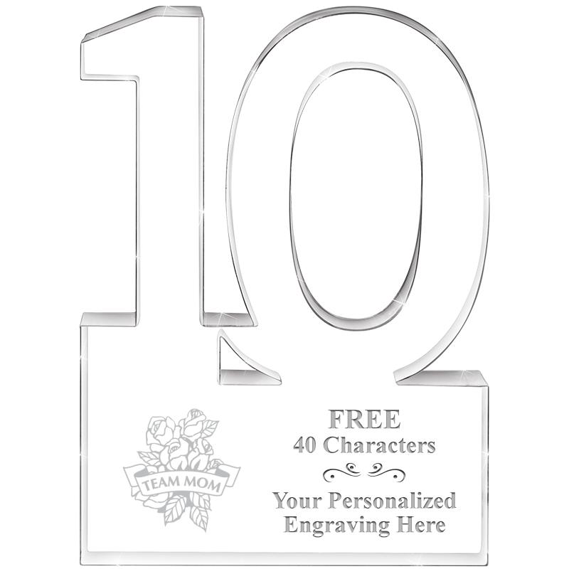 6" 10 YEARS OF SERVICE ACRYLIC