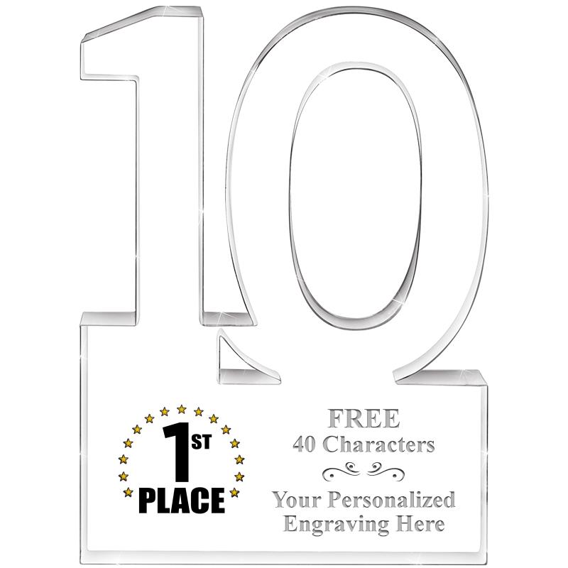 6" 10 YEARS OF SERVICE ACRYLIC