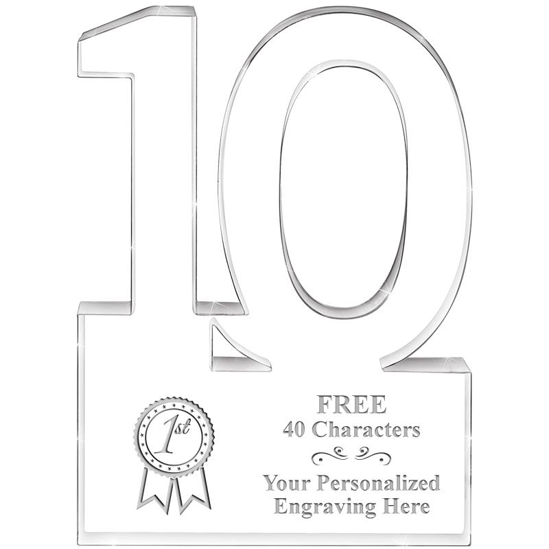 6" 10 YEARS OF SERVICE ACRYLIC